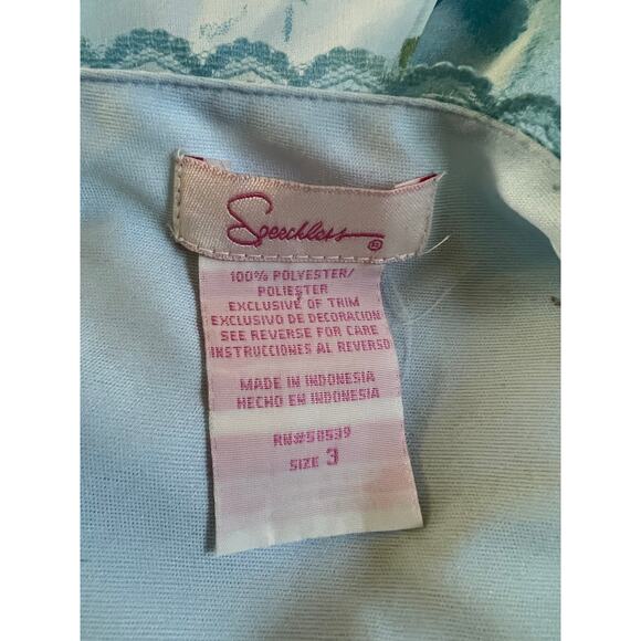 Y2K Speechless Blue Midi Double Lined Floral Dress With Ruffles Size 3 - Picture 3 of 4